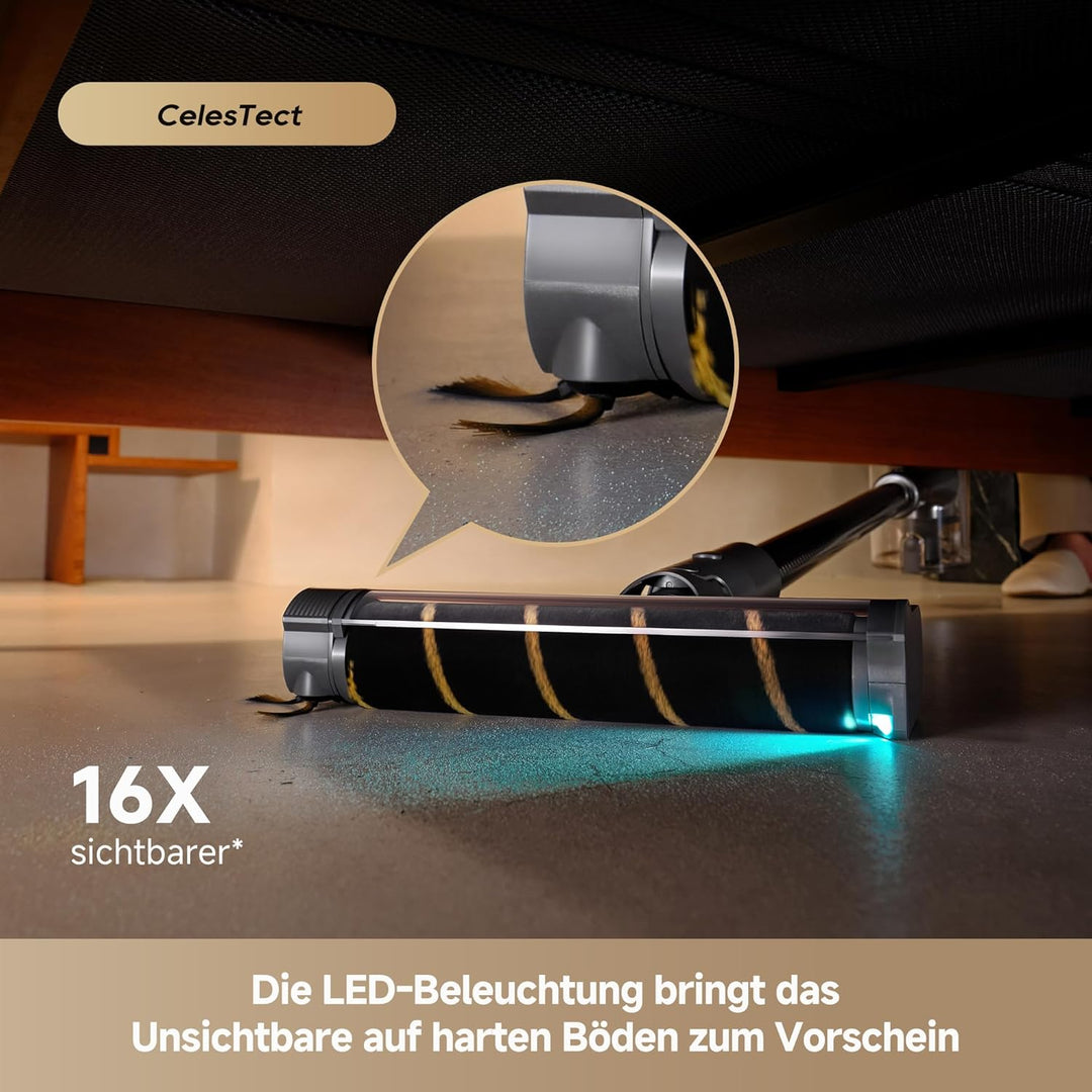 dreame R30 Kabelloser Staubsauger, Seitenbürste, für zahlreiche Flächen, Staubbeleuchtung, ohne Verh