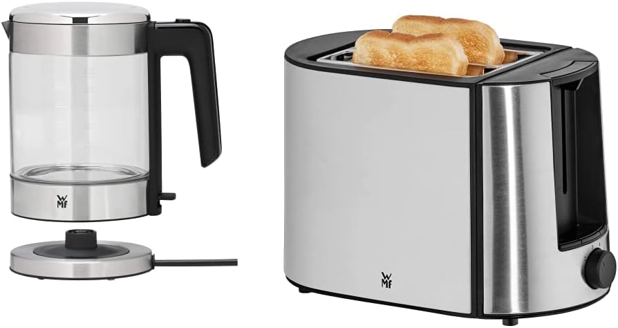 WMF Küchenminis Glas-Wasserkocher 1,0l, 1900 Watt, Wasserstandanzeige & Bueno Pro Toaster Edelstahl,