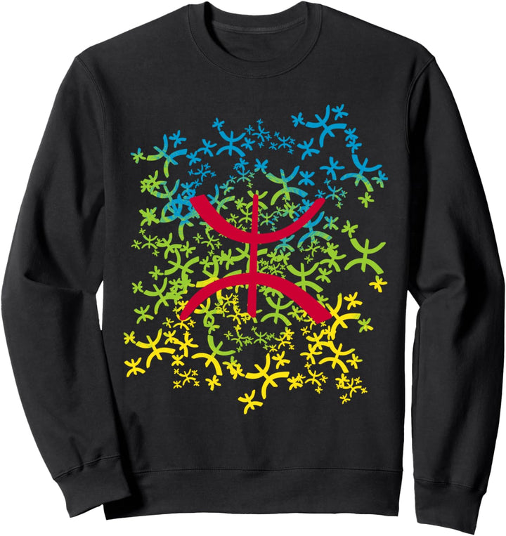 Amazigh Flag With Yaz Patterns, Proud To Be Amazigh Sweatshirt
