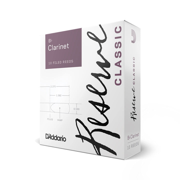 D'Addario Reserve Classic Blätter für Bb-Klarinette (Böhm) Stärke 3.0 (10 Stück) Stärke 3,0, Stärke