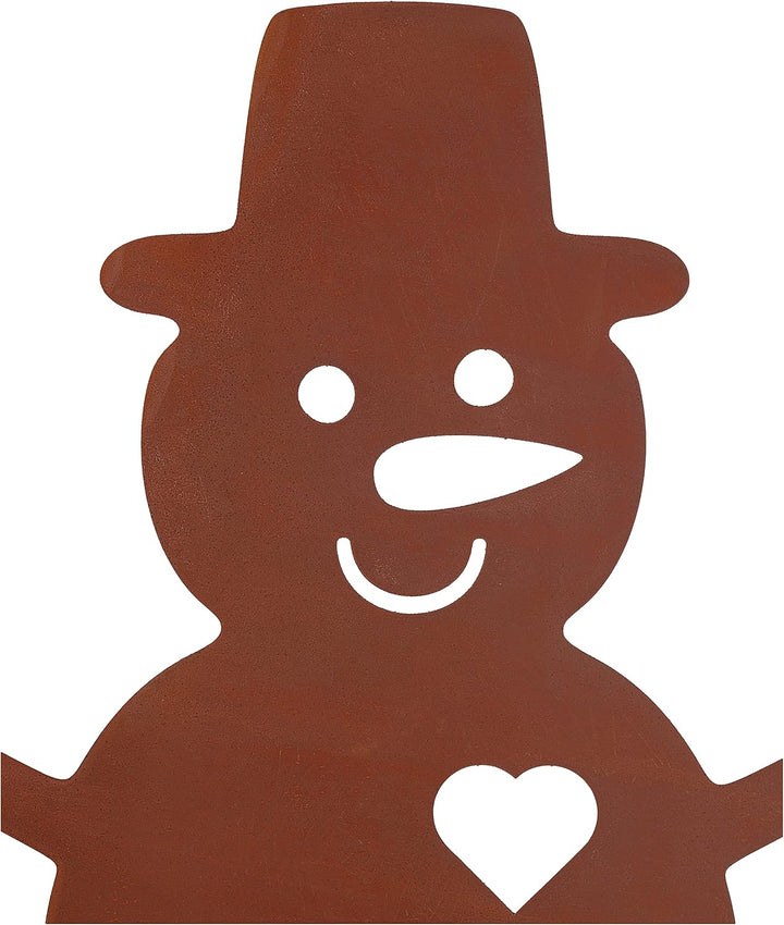 KOTARBAU® Gartendekoration Rostfiguren 65cm Schneemann Weihnachtsdeko Garten Ecorost Gartenstecker W