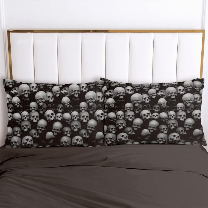 Luowei Totenkopf Bettwäsche 135x200 Schädel Gothic 3D Bettbezug Set Weiche Komfort Microfaser Bettwä
