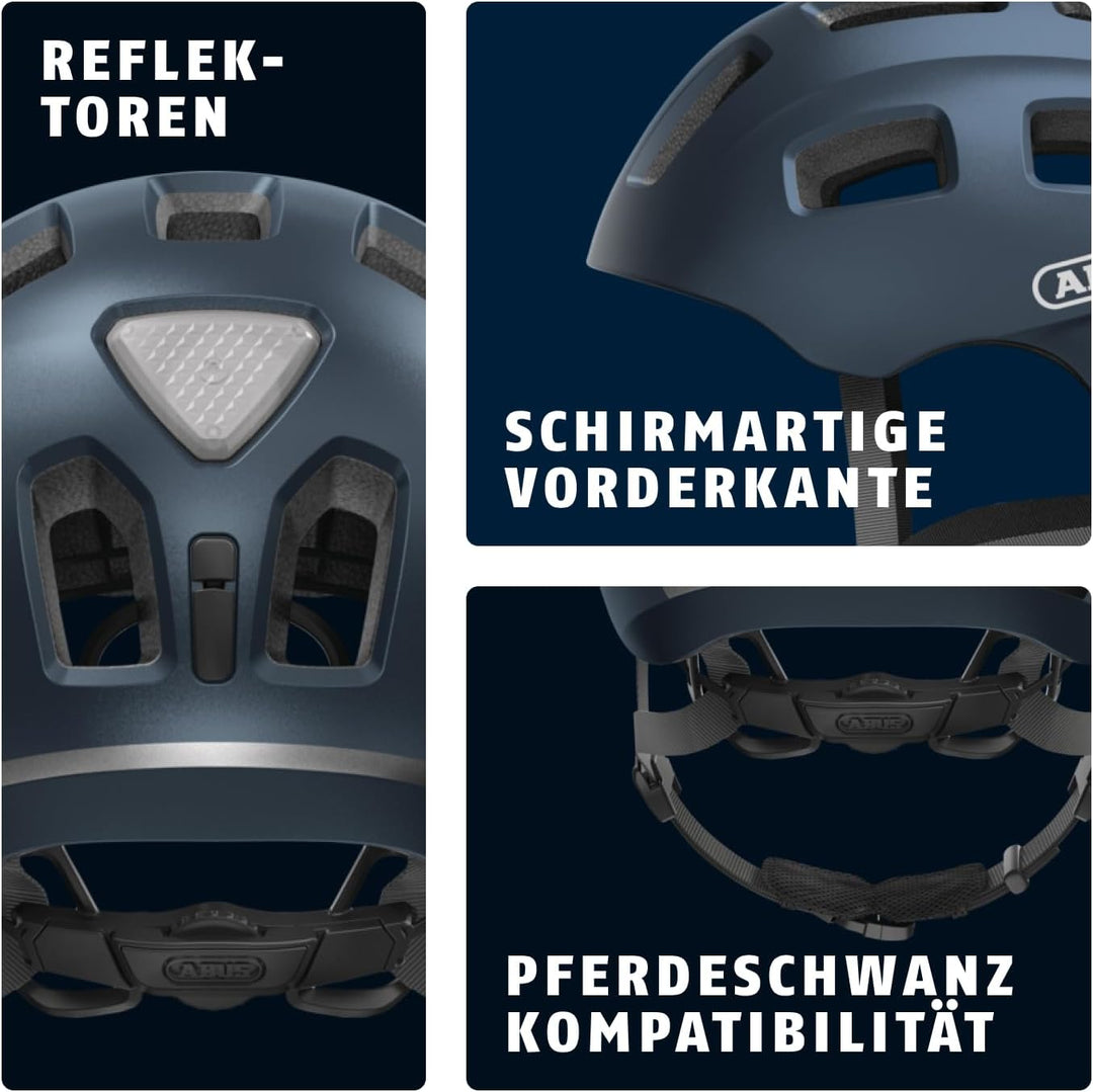 ABUS Fahrradhelm Youn-I 2.0 - mit Licht für Kinder, Jugendliche und junge Erwachsene - für Mädels un