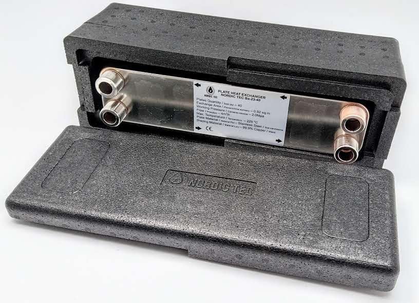 Edelstahl Plattenwärmetauscher Wärmetauscher mit Isolierung Nordic Tec Ba-23-40 40 Platten 165kW 3/4