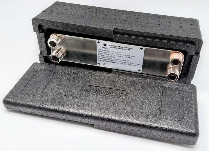 Edelstahl Plattenwärmetauscher Wärmetauscher mit Isolierung Nordic Tec Ba-23-40 40 Platten 165kW 3/4