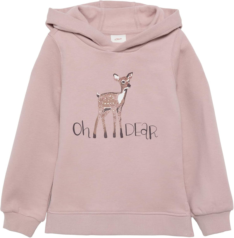 s.Oliver Wärmendes Kapuzen-Sweatshirt mit Glitzerprint 104-110 Zartrosa, 104-110 Zartrosa