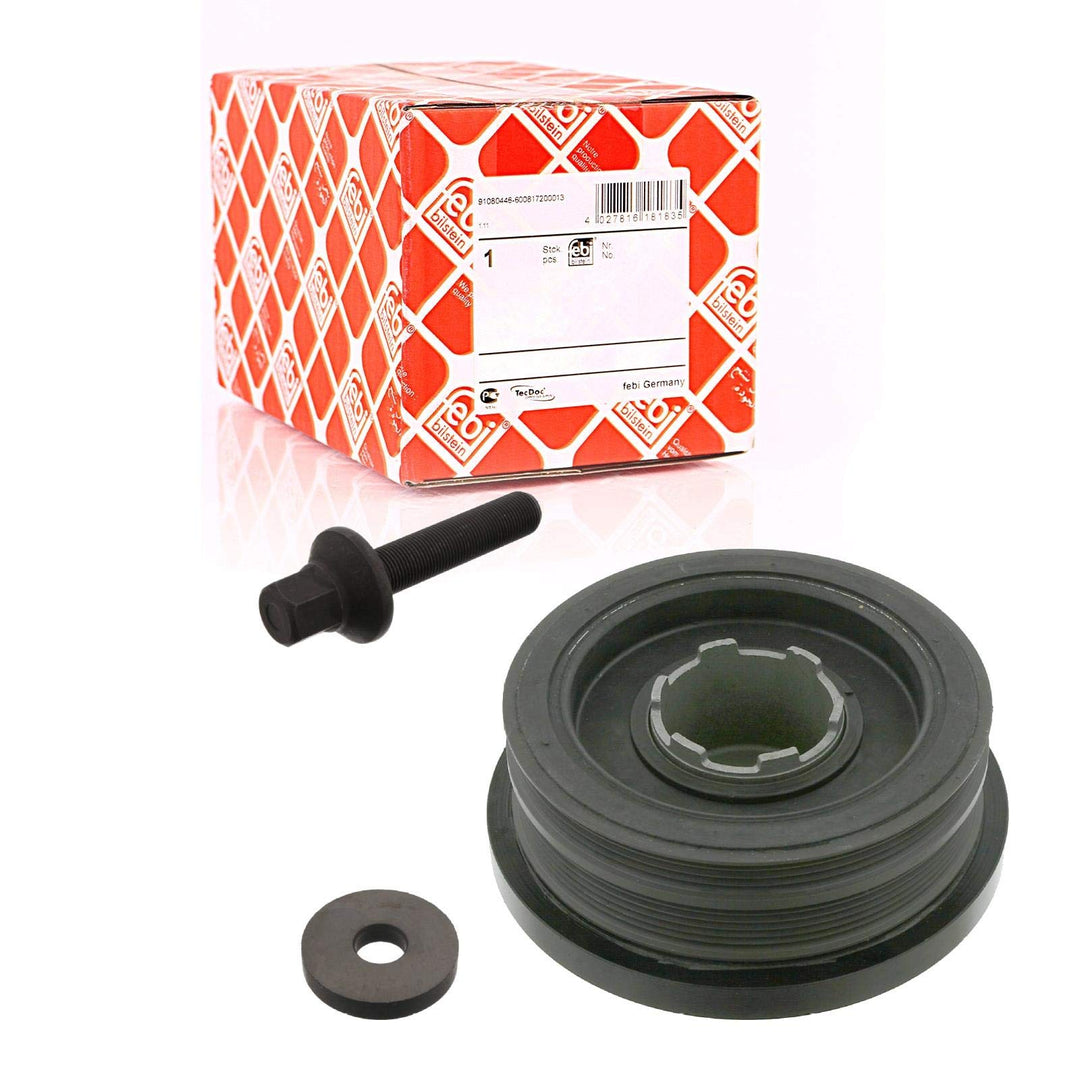 febi bilstein 34166 Riemenscheibe (entkoppelt) für Kurbelwelle, mit Schraube und Scheibe , 1 Stück