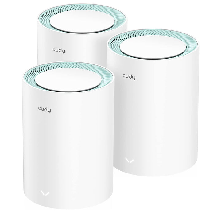 Cudy M1300 3er-Pack AC1200 Gigabit Whole Mesh System, Dual Band, High Gain Antennen, Vpn, Cloudflare