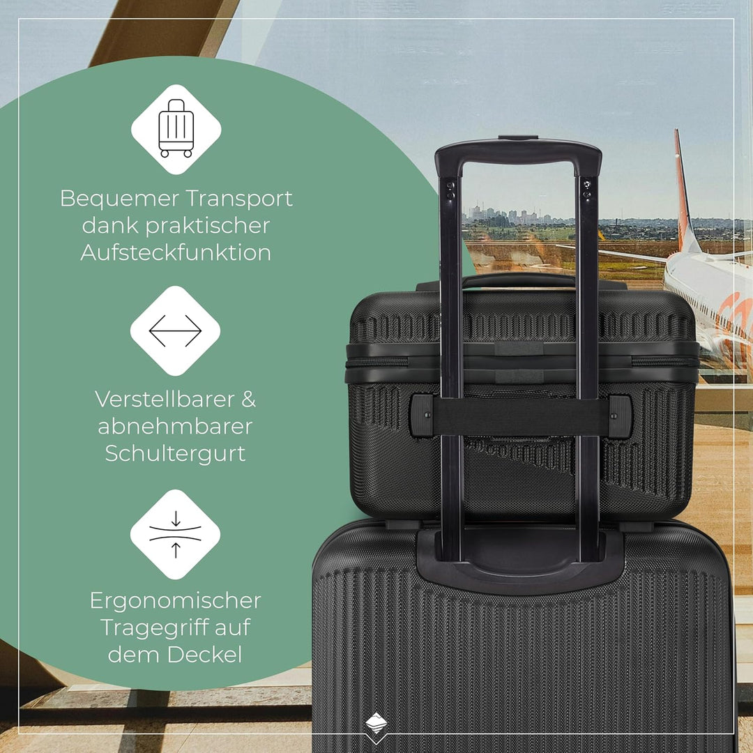 travelite Beautycase Hartschale Handgepäck, Bali, Kosmetikkoffer mit Organizer -und Aufsteckfunktion