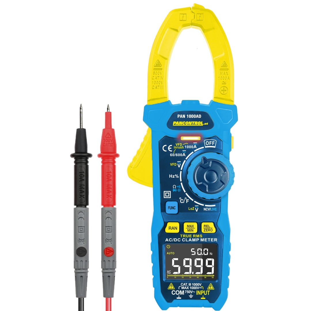 Pancontrol Zangenamperemeter AC/DC True RMS PAN 1000 AD, gelb, 1000AD