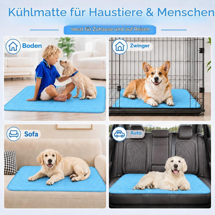 Kühldecke Hund 67x55cm, Kühlmatte für Hunde, Hunde Kühldecke Selbstkühlend, Hundekühlmatte Sommer Kü