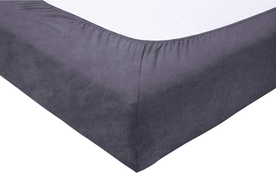ESTELLA Spannbetttuch Samt Velours | Schiefer | Frottee | 200x200 cm | passend für Matratzen 180-200