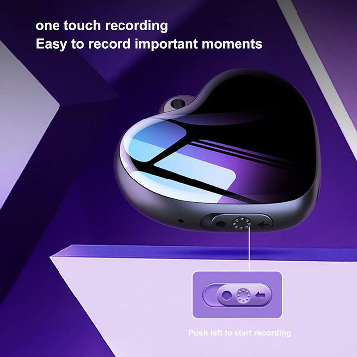 4 GB Herzförmiger Anhängerrekorder mit HD Rauschunterdrückung, Sprachaktivierter Soundrekorder, MP3