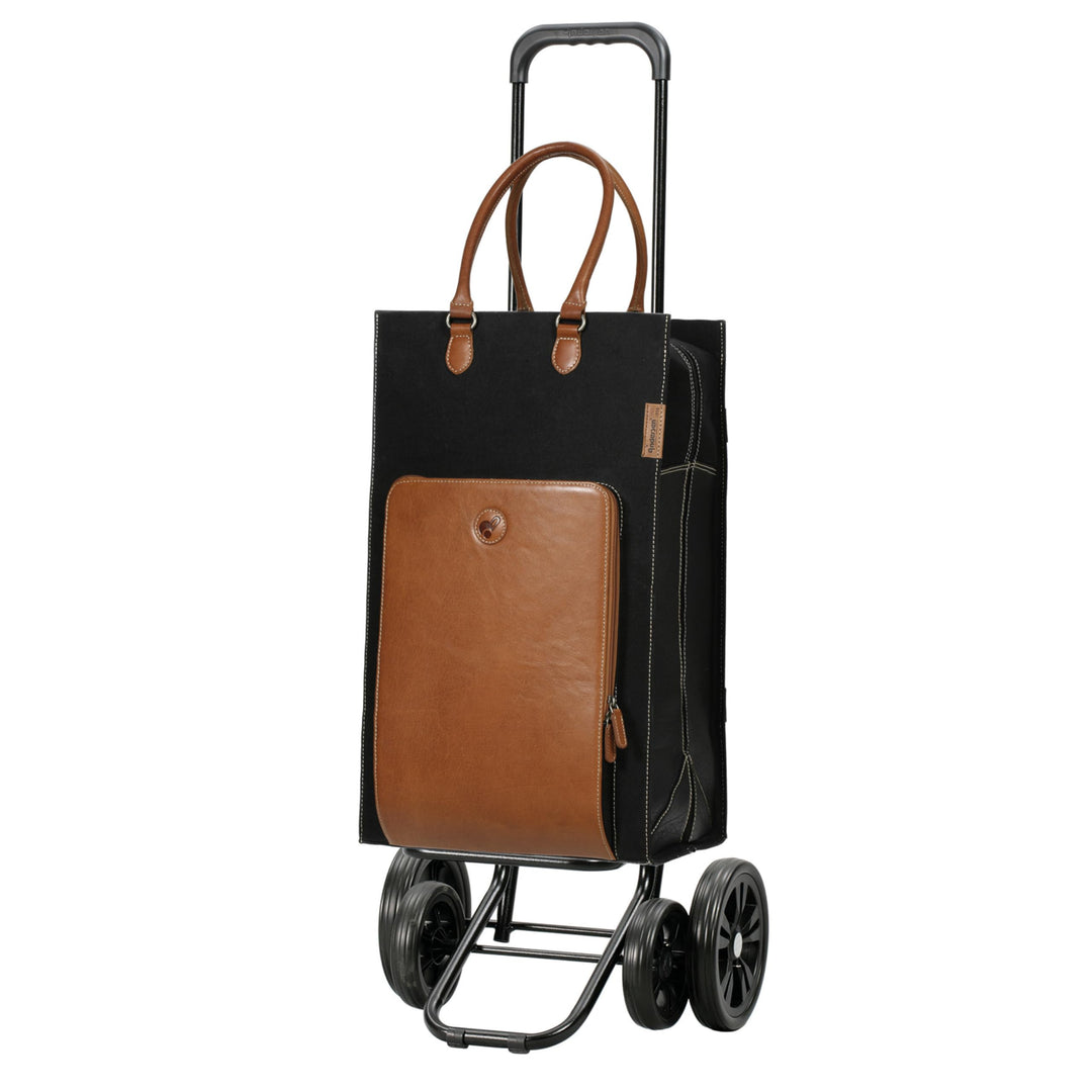 ANDERSEN Einkaufstrolley - Quattro Shopper Charu braun 49 L Leder, nachhaltig, höhenverstellbar, lei