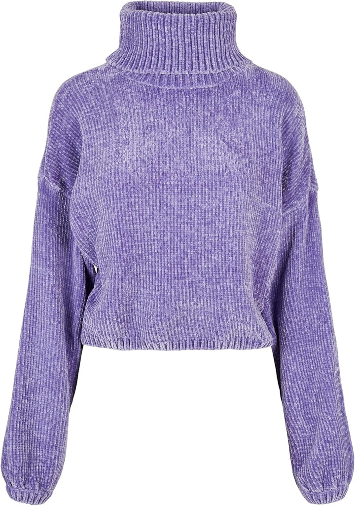 Urban Classics Damen Tb4516-ladies Short Chenille Turtleneck Sweater Sweatshirt S Lavender, S Lavend