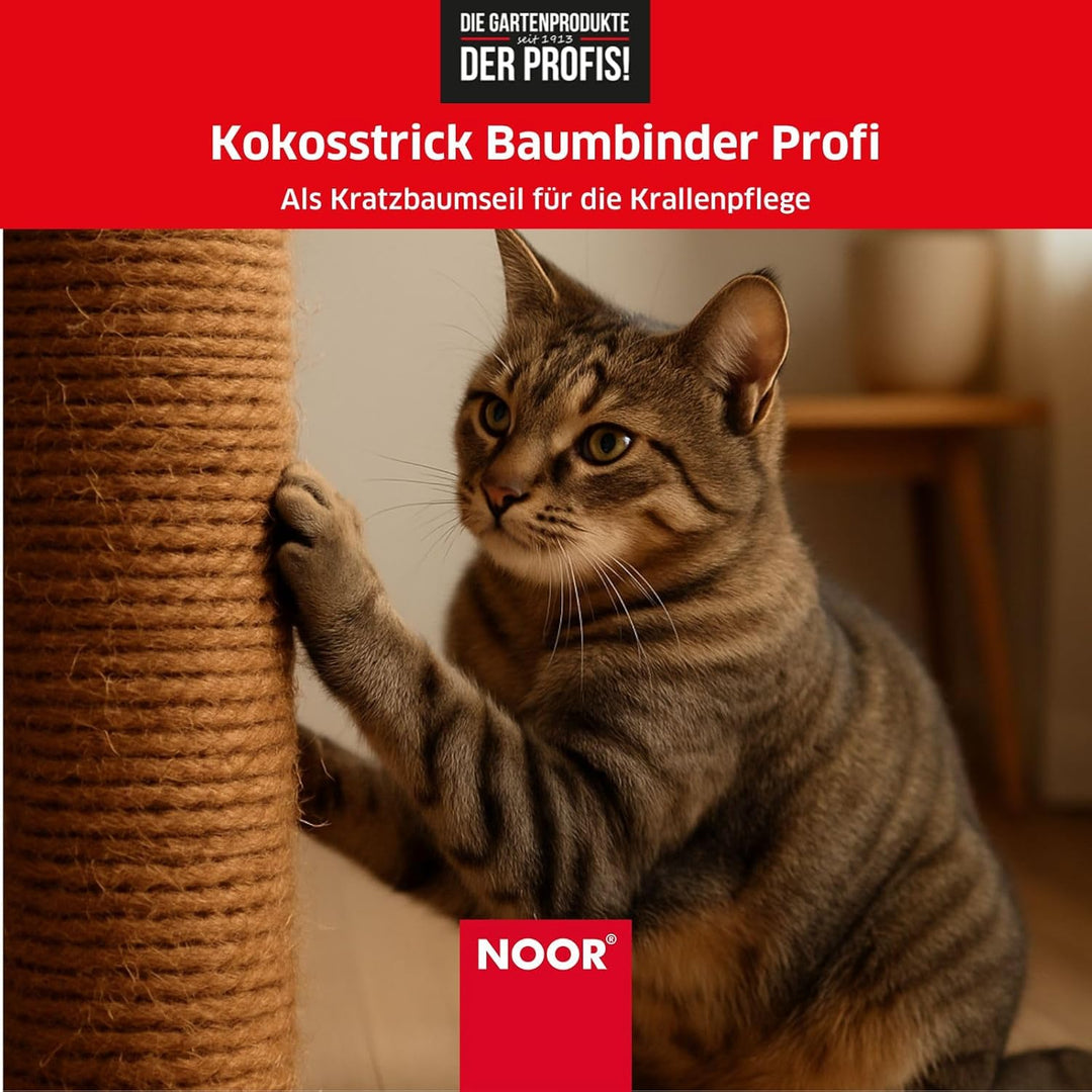 NOOR Kokosstrick Baumbinder - 140 m Kokosgarn 2-Fach geflochten - 100% Naturfaser, biologisch abbaub