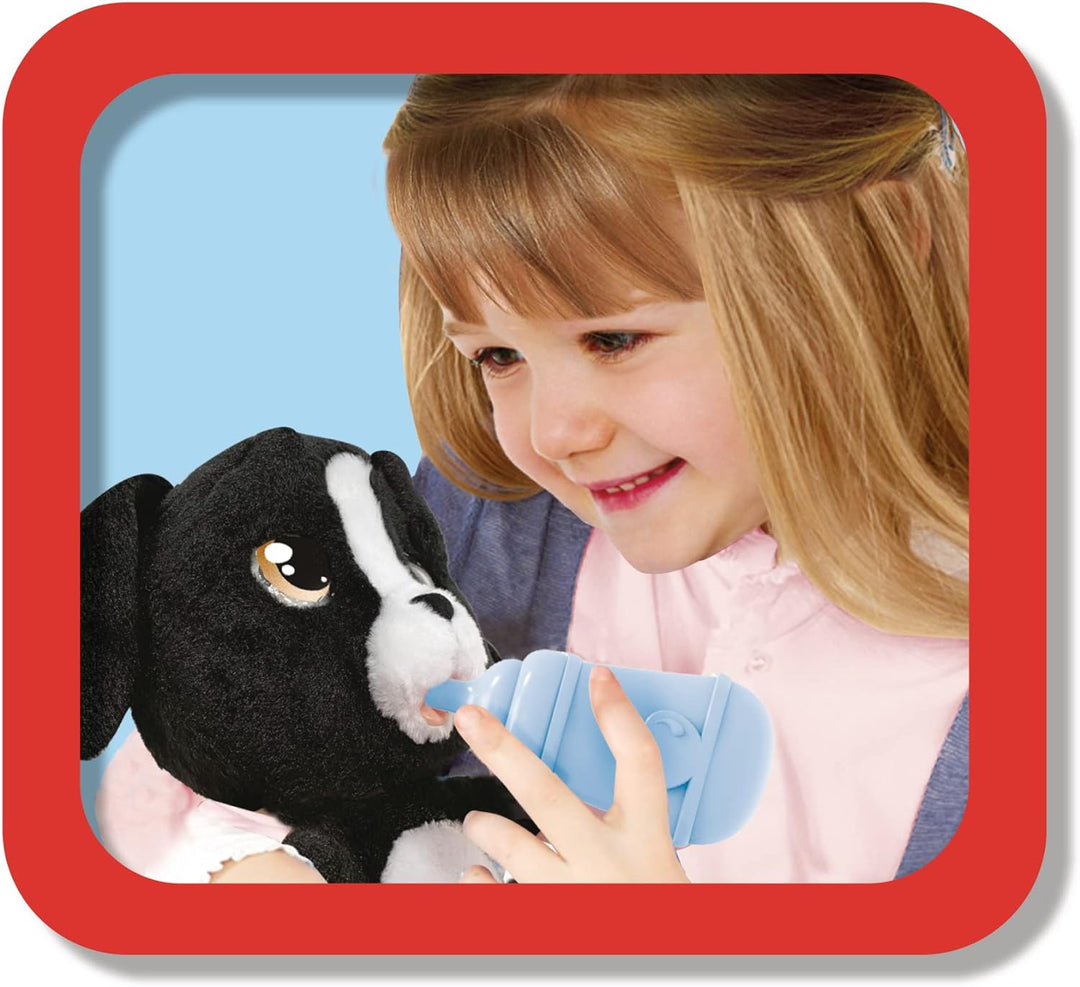 Giochi Preziosi Cry Pets Plüschtier mit Funktionen, Schwarz Plüschhund mit Funktionen, Plüschhund mi
