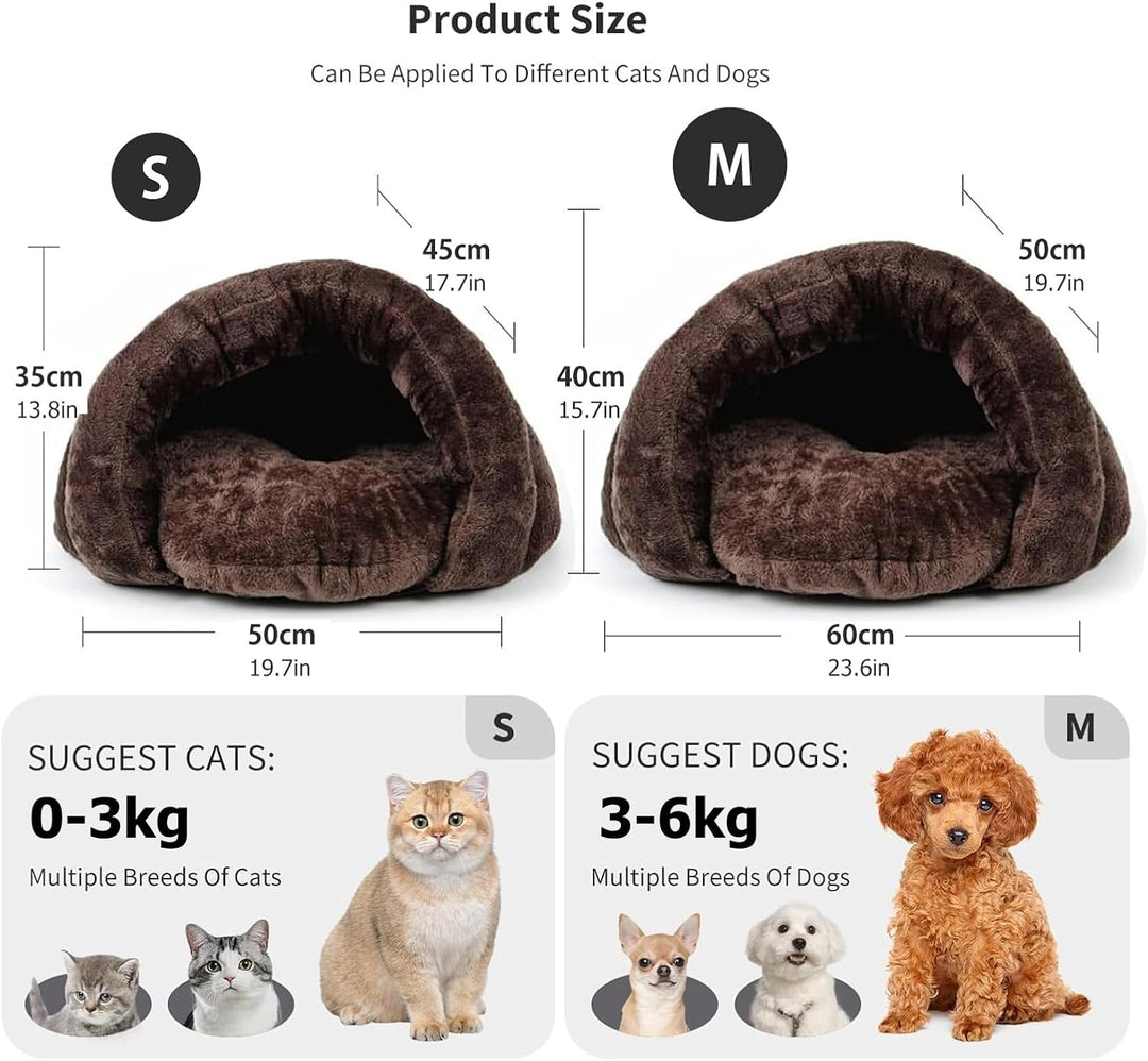 PETCUTE Haustierbett Katzenbetten Hundebetten Katze Kuschelhöhle für Katze Warmer Plüsch Katzenhöhle