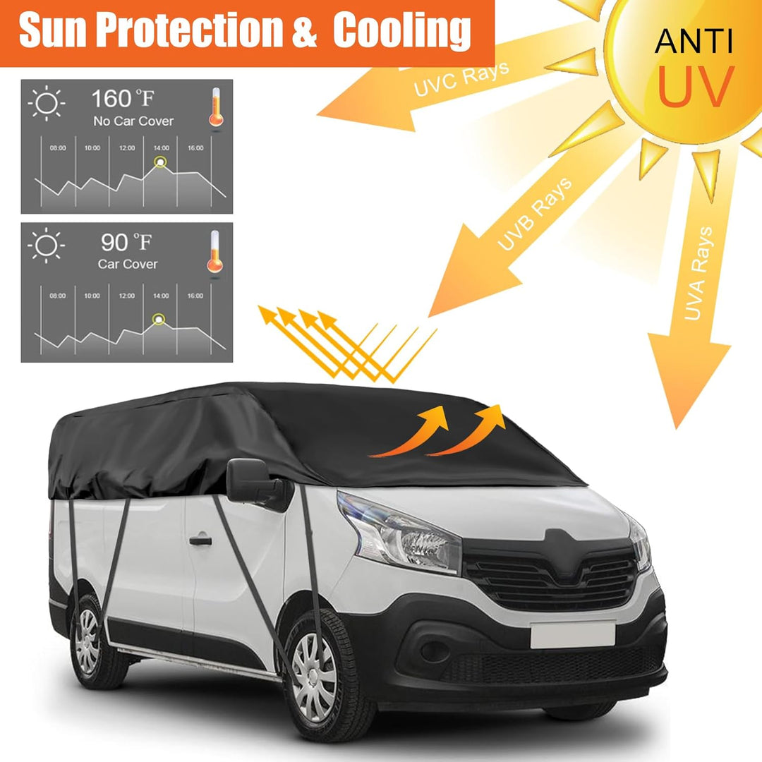 Autoabdeckung Wasserdicht Ersatz für Renault Trafic 2010-2025 SWB, Halbgarage, Autohülle Autoplane,