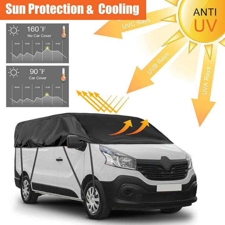 Autoabdeckung Wasserdicht Ersatz für Renault Trafic 2010-2025 SWB, Halbgarage, Autohülle Autoplane,