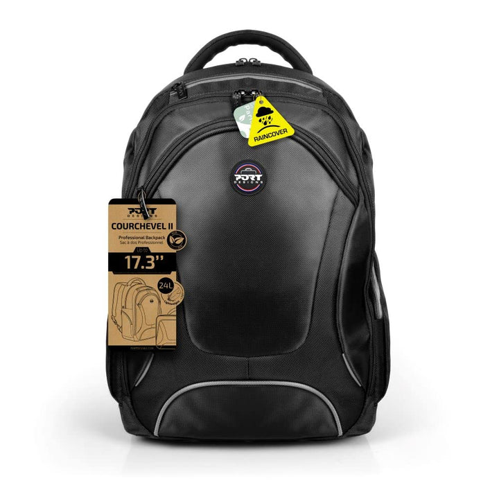 Port Designs COURCHEVEL Multifunktionaler Notebook Rucksack für 17,3 Laptop und 10,1 Tablet, schwarz