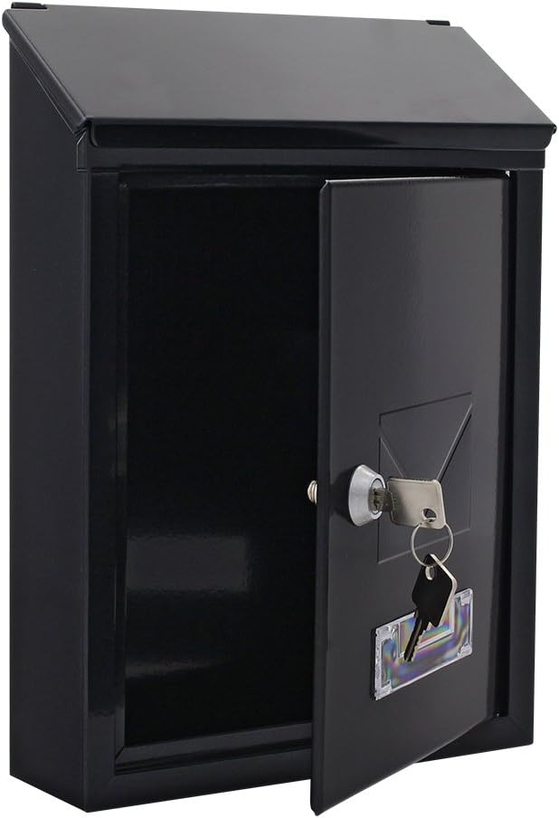 Profirst Mail PM 400 Briefkasten Schwarzgrau Stahl Zylinderschloss 2 Schlüssel Sichtfenster Namenssc