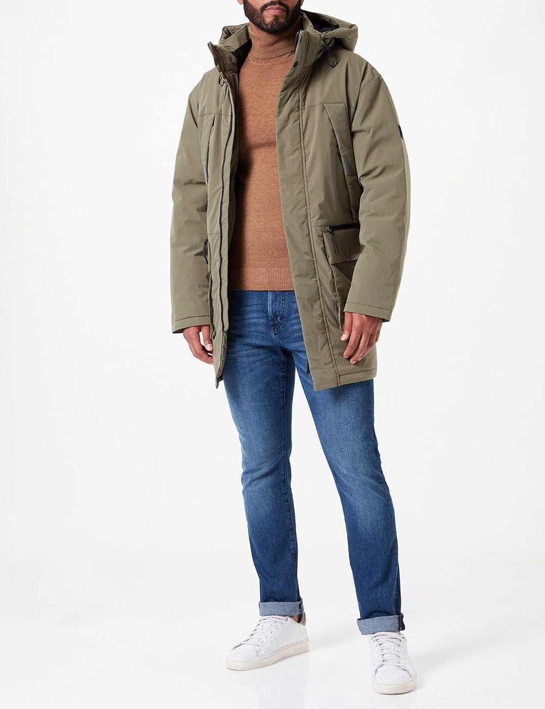 TOM TAILOR Denim Herren Artic Winterparka L 10415 - Dusty Olive Green, L 10415 - Dusty Olive Green