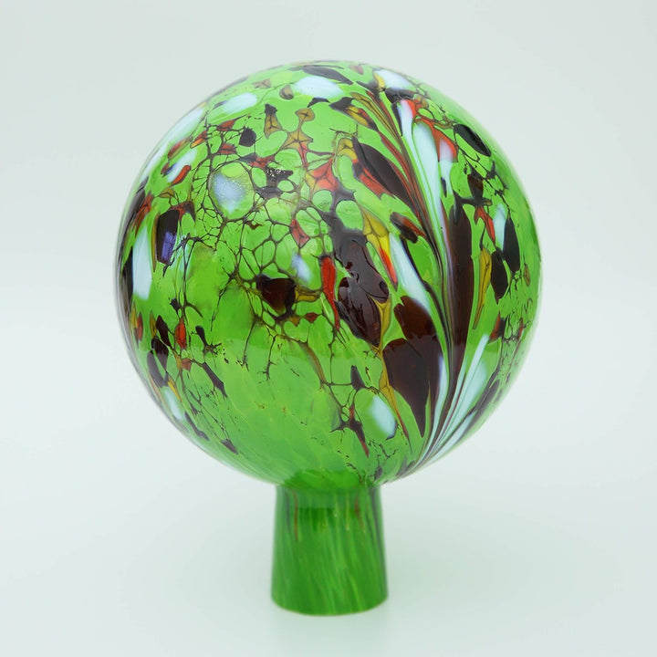 Lauschaer Glas Gartenkugel Rosenkugel aus Glas mit Granulat grün h 19cm,d 15cm mundgeblasen handgefo