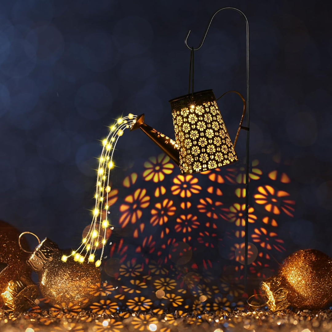 GuKKK Solar Giesskanne mit Solarlampen für Aussen, LED Lichter, Gartendeko Modern Stil, Lichterkette