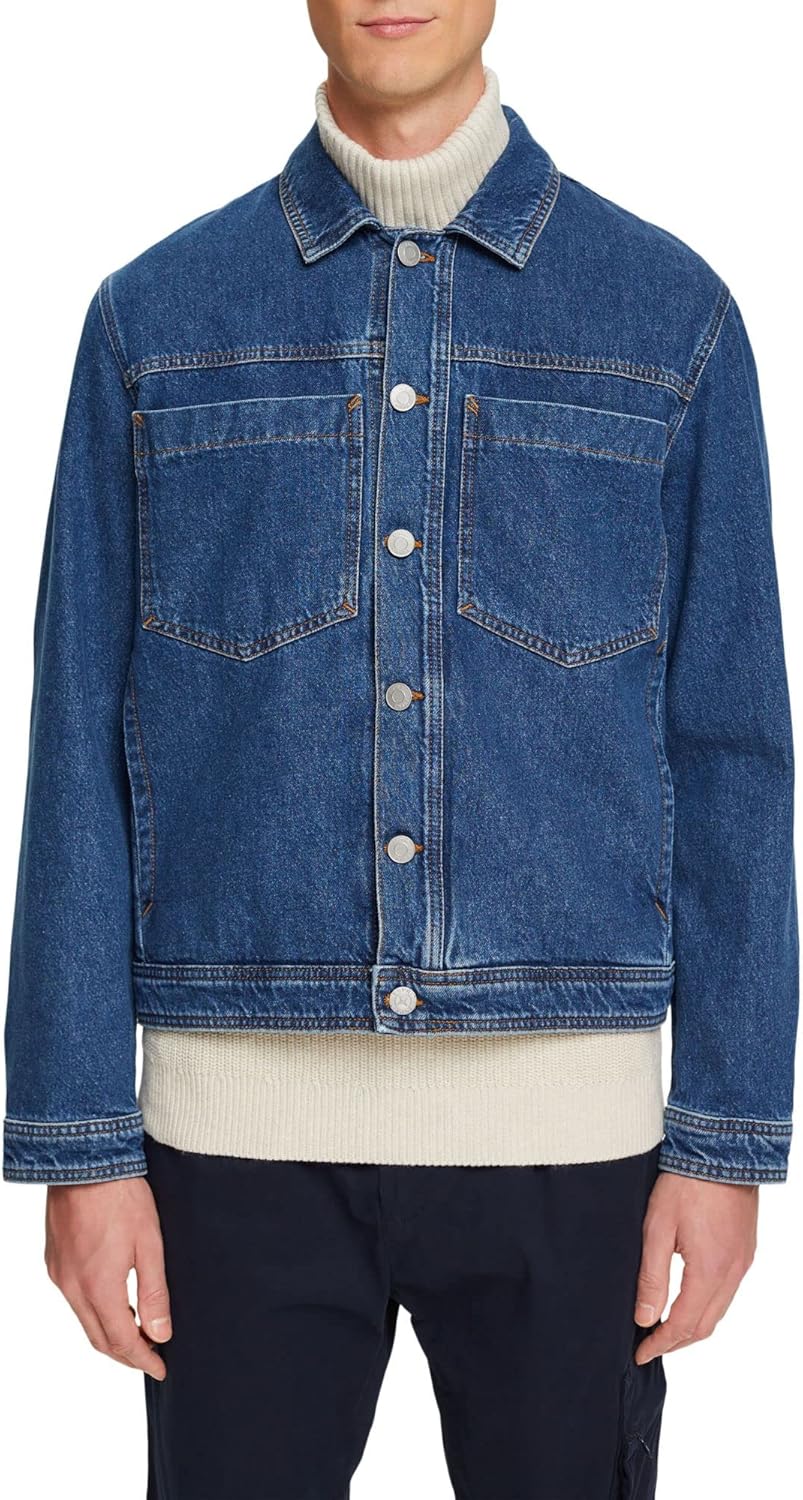 ESPRIT Denim-Jacke XS Blue Dark Washed, XS Blue Dark Washed