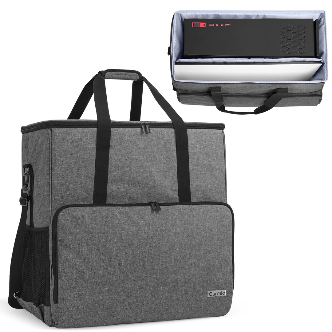 CURMIO Reisetasche für Desktop Computer und Monitor, Tragetasche für Computer PC-Gehäuse, Tastatur,