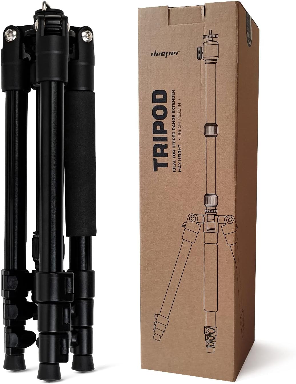 Deeper Tripod, ideal mit dem Deeper Range Extender Kit, Futterboot-Angelzubehör zum