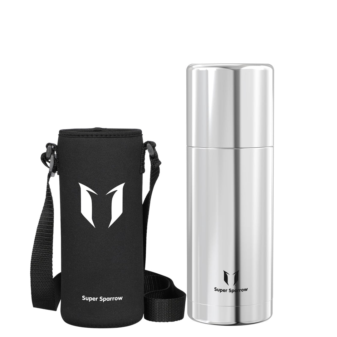 Super Sparrow Trinkflasche Edelstahl - Thermoskanne 500ml/750ml/1000ml - BPA-Frei Thermosflasche - I