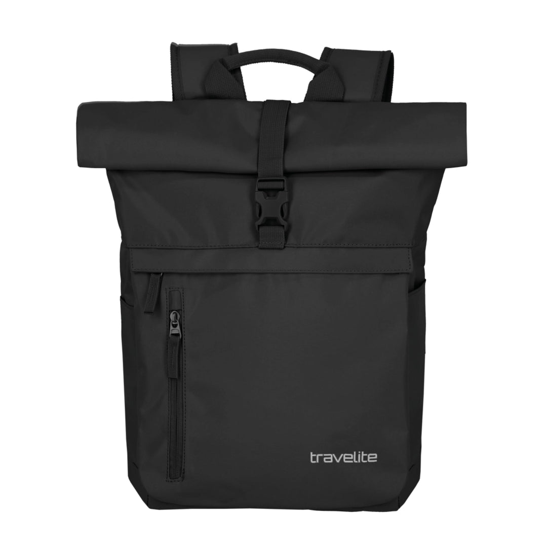 Travelite Handgepäck Rucksack, Laptop Rucksack 15,6 Zoll, BASICS, Reiserucksack Rolltop Funktion, 60