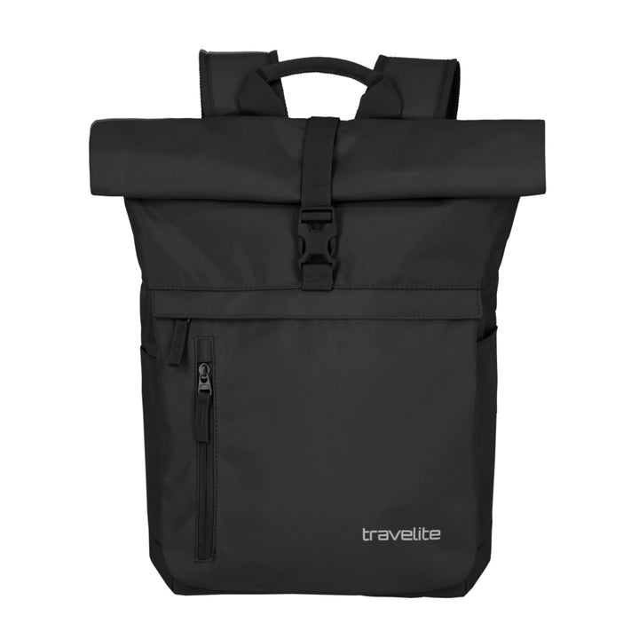 Travelite Handgepäck Rucksack, Laptop Rucksack 15,6 Zoll, BASICS, Reiserucksack Rolltop Funktion, 60