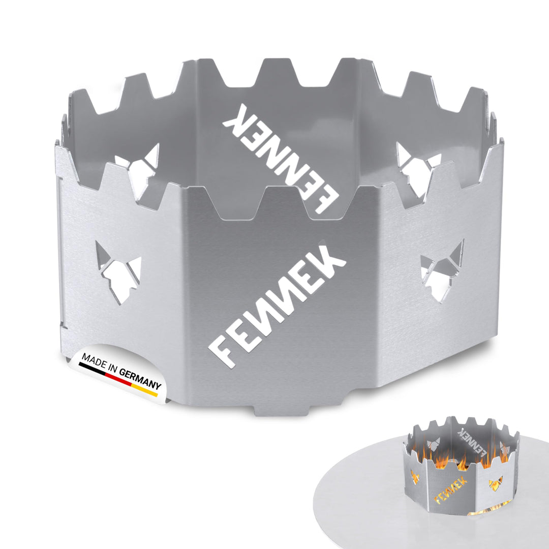 FENNEK BBQ Wok Aufsatz für Feuerplatten mit Loch Ø 20 cm | Halter für Woks, Dutchoven, Grillrost UVM