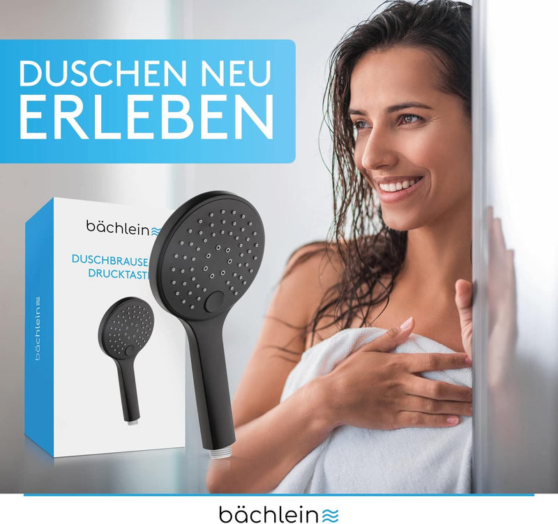 Bächlein Universal Duschbrause - Brausekopf mit 3 Strahlarten, einfach wechselbar durch praktische D