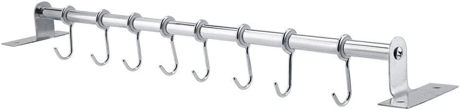 Wandmontierte Schiene Rack Wandhaken Metall Haken Edelstahl Kleiderbügel mit Schiebehaken Utensil Ha