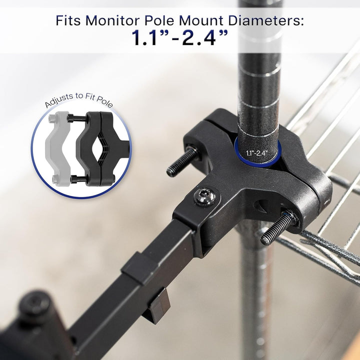 VIVO Steel Universal Full Motion Pole Mount, 26 Inch Keyboard and Mouse Tray, Ergonomic Tilt, 360 De