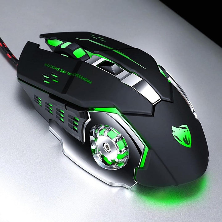 ✅ MOUSE GAMING RGB LED Programmierbare Präzises Metall verkabelt 6 Tasten ergonomisch beleuchtete La