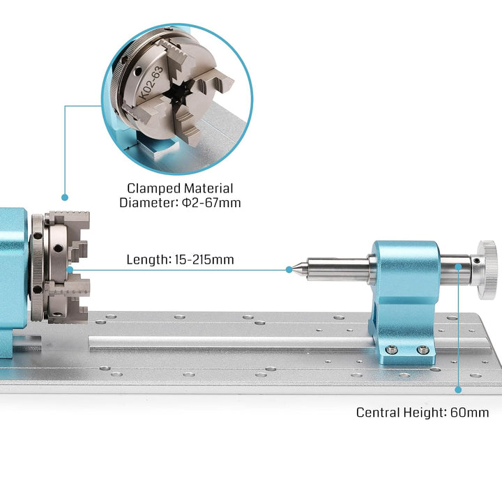 Genmitsu Rotationsmodul-Kit für PROVer XL 4030 V1/6050 Plus CNC-Fräsmaschine mit NEMA23 Planetengetr