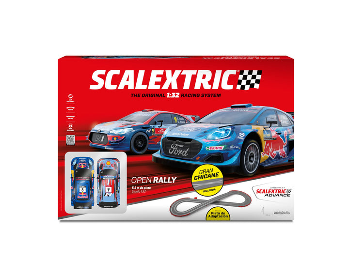 SCALEXTRIC - Originalstrecke - Komplette Rennstrecke - Massstab 1:32 (Open Rally Set)