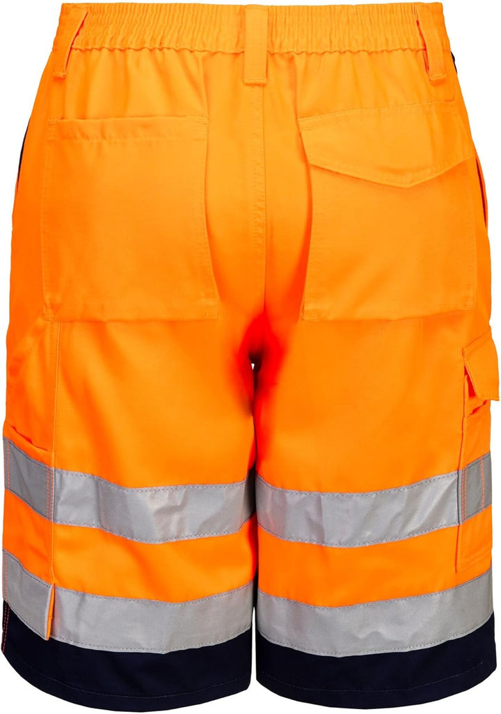 Portwest Warnschutz-Shorts aus Polyester-Baumwolle, Grösse: XXL, Farbe: Orange/Marine, E043ONRXXL