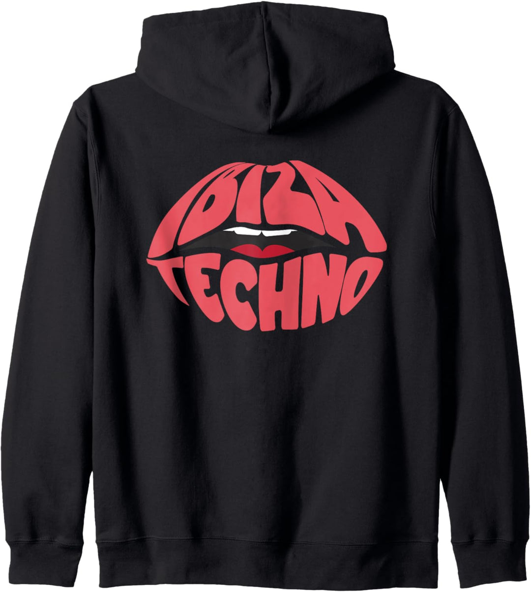 Rave Acid House Kussmund Kiss Lips Ibiza Techno Kapuzenjacke
