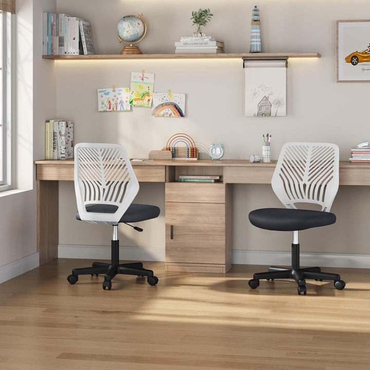 Yaheetech Bürostuhl Ergonomisch Schreibtischstuhl ohne Armlehnen Drehstuhl mit Rücklehne Arbeitsstuh