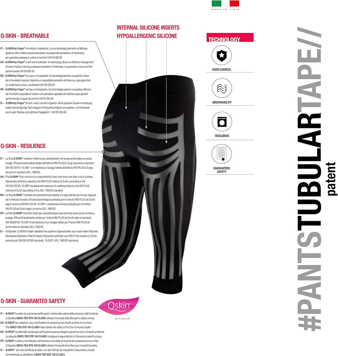 R-Evenge Technische Leggings mit Silikon-Inneneinsätzen, Kompression, basierend auf Kinesotaping, pa