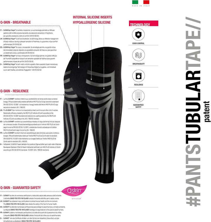 R-Evenge Technische Leggings mit Silikon-Inneneinsätzen, Kompression, basierend auf Kinesotaping, pa