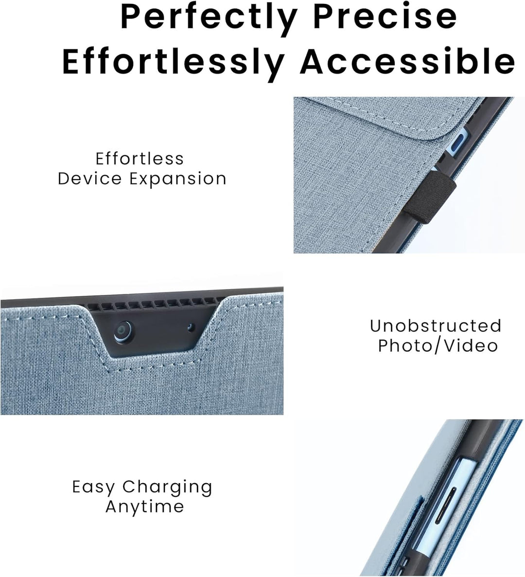 Omnpak Hülle für Surface Pro 9 Tablet, Business-Hülle mit Stifthalter, Einstellbarer Multi-Betrachtu