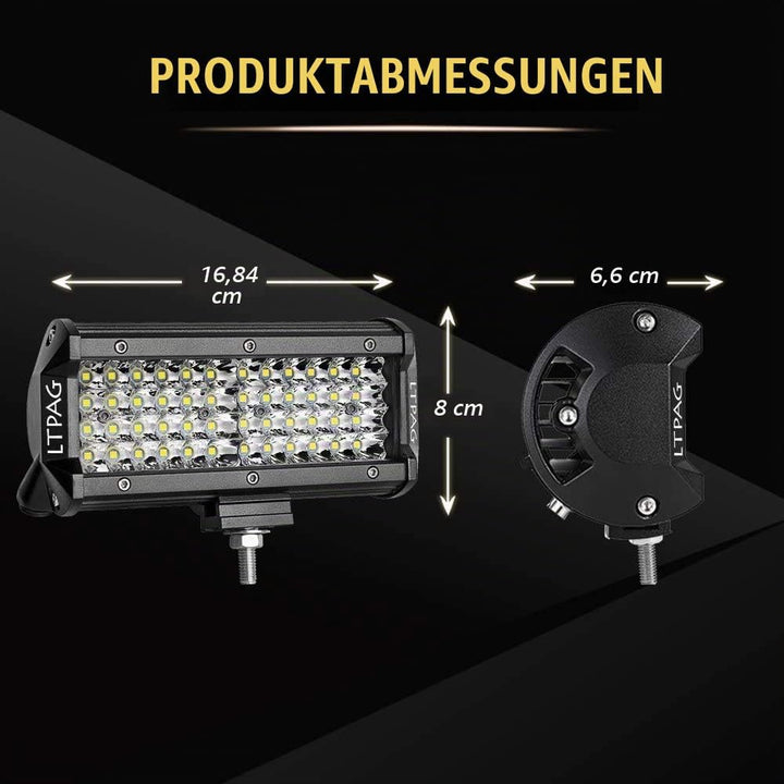 LTPAG 2 x 288W Scheinwerfer LED Zusatzscheinwerfer, 7" 28800LM Arbeitsscheinwerfer Auto 12V 24V LED
