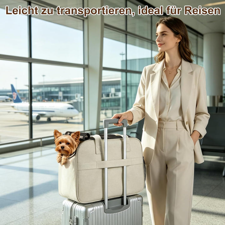 Hundetasche für Kleine Hunde, Tragetasche Hund für Kleine Hunde bis 6.5kg, Leichte Atmungsaktive Hau